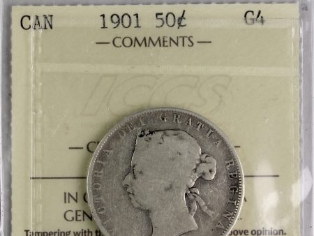 1901 Canada 50-cents ICCS Certified G-4 Online Sale