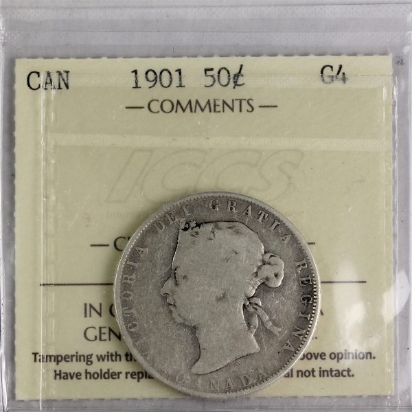 1901 Canada 50-cents ICCS Certified G-4 Online Sale