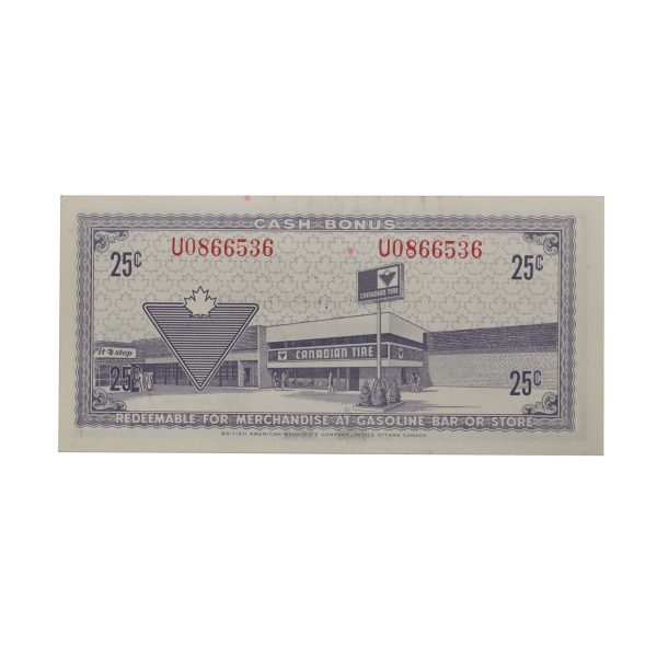 S3-D-U 1972 Canadian Tire Coupon 25 Cents EF-AU Cheap