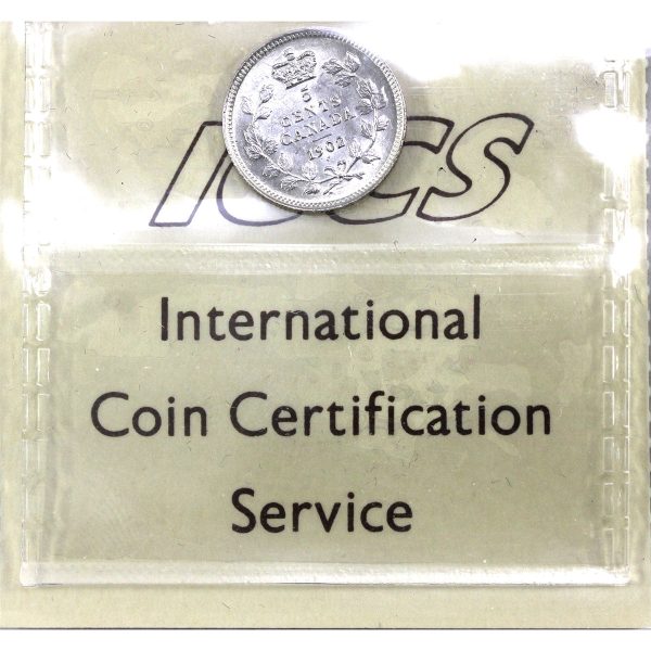 1902 Canada 5-cents ICCS Certified AU-55 Supply