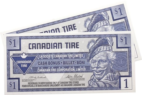 S20-Fa-10 Replacement 1996 Canadian Tire Coupon $1.00 Uncirculated (2 in Sequence) Supply