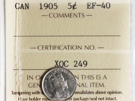 1905 Canada 5-cents ICCS Certified EF-40 For Discount