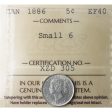 1886 Small 6 Canada 5-cents ICCS Certified EF-40 Supply