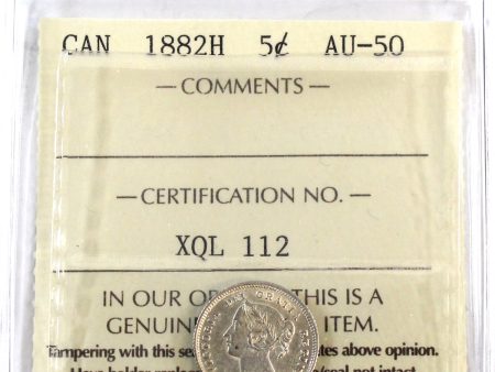 1882H Canada 5-cents ICCS Certified AU-50 Cheap