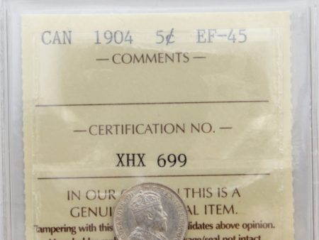 1904 Canada 5-cents ICCS Certified EF-45 Online now