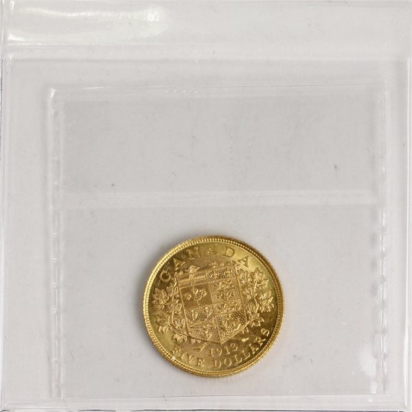 1913 Canada $5 Gold ICCS Certified MS-62 Online now