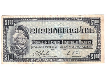 S1-F-F 1961 Canadian Tire Coupon $1.00 Very Fine (Stain) on Sale