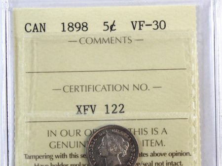 1898 Canada 5-cents ICCS Certified VF-30 on Sale