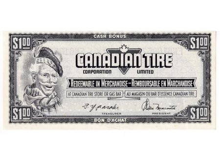 S4-F-FN 1974 Canadian Tire Coupon $1.00 EF-AU For Sale