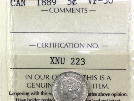 1889 Canada 5-cents ICCS Certified VF-30 (XNU 223) Online Hot Sale