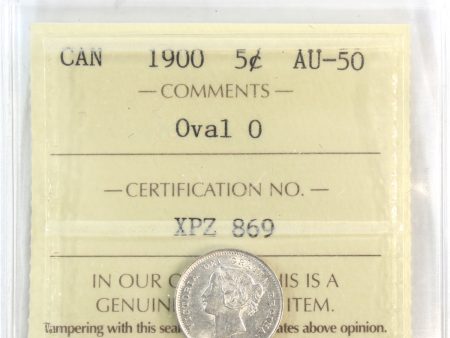 1900 Oval 0 s Canada 5-cents ICCS Certified AU-50 Online