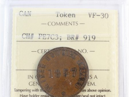 PE-7C3 1857 PEI Self Government & Free Trade Token ICCS Certified VF-30 (BR #919) Online