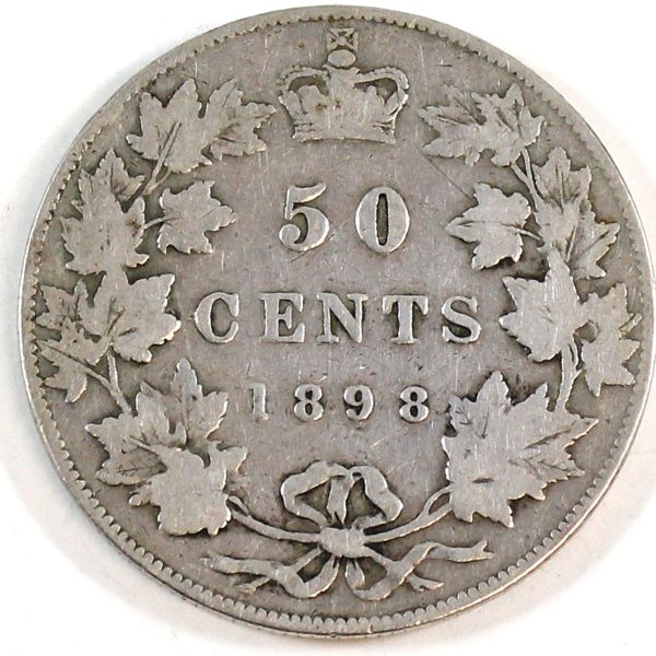 1898 Canada 50-cents Very Good (VG-8) $ Hot on Sale