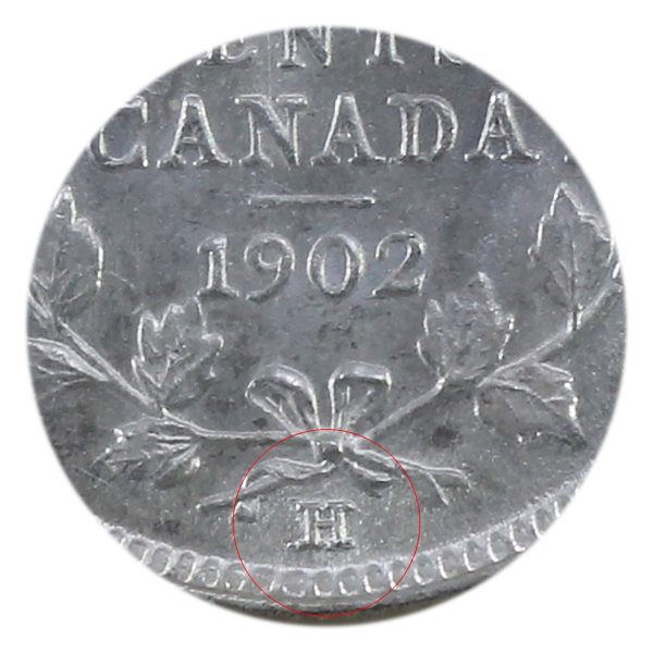 1902H Large H Canada 5-cents ICCS Certified MS-62 Supply