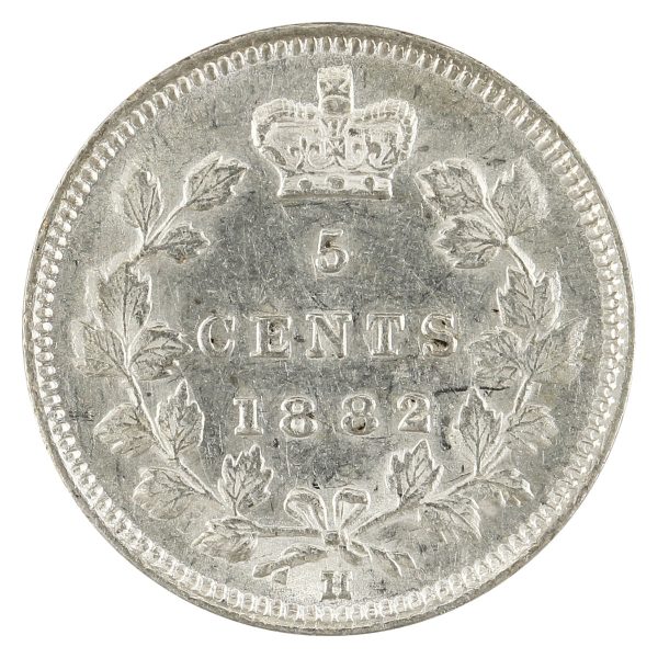 1882H Canada 5-cents AU-UNC (AU-55) $ For Cheap