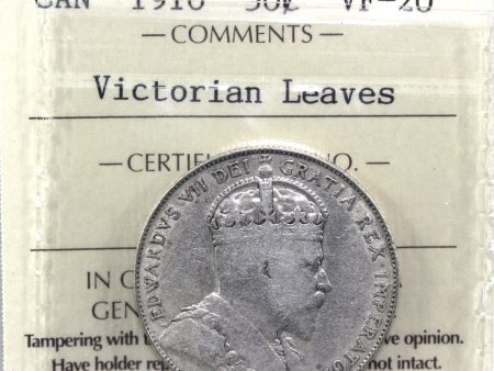 1910 Victorian Leaves Canada 50-cents ICCS Certified VF-20 For Discount