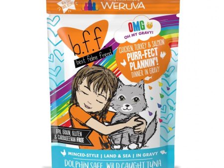 Weruva BFF Oh My Gravy Purr-Fect Plannin Grain Free Chicken, Tuna, & Salmon in Gravy Wet Cat Food Pouch Fashion