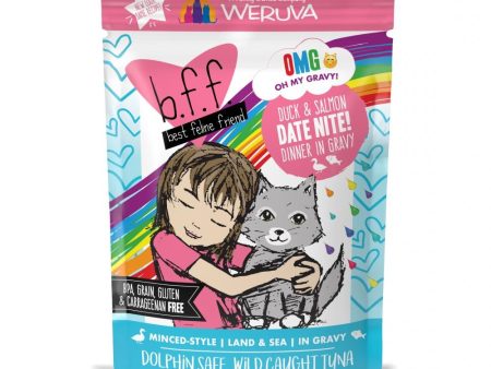 Weruva BFF Oh My Gravy Date Nite Grain Free Duck & Salmon in Gravy Wet Cat Food Pouch Hot on Sale