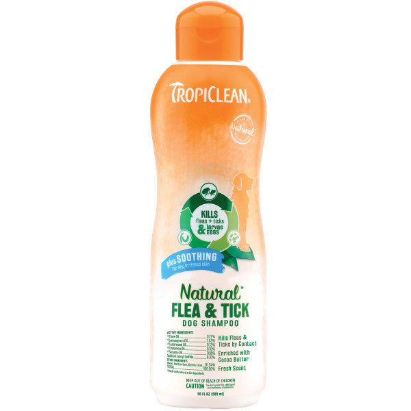 TropiClean Natural Flea & Tick Soothing Shampoo for Dogs on Sale