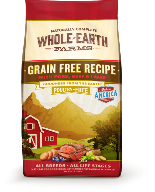 Whole Earth Farms Grain Free Recipe with Pork, Beef and Lamb Dry Dog Food Cheap